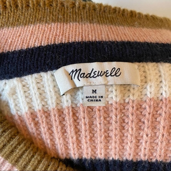 Madewell Striped Tilden Pullover Sweater Medium - Picture 8 of 13